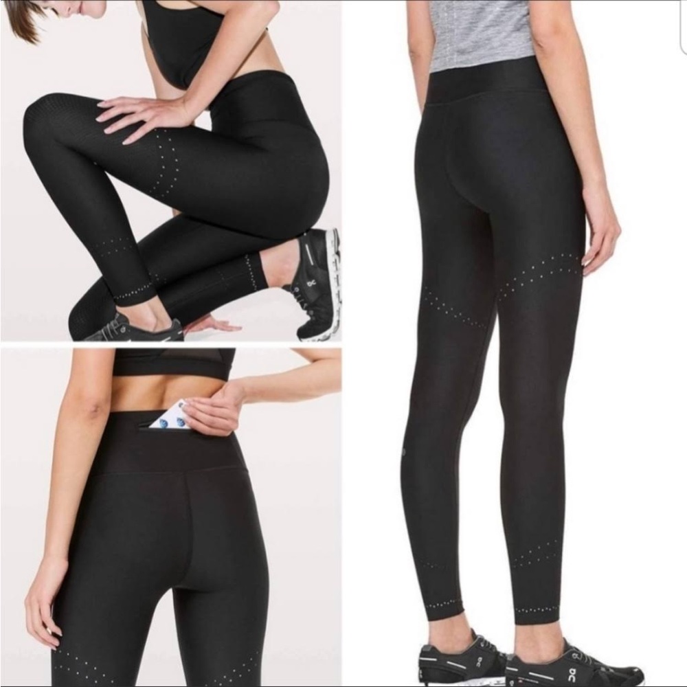 Lululemon Laser-cut Leggings — Size 6, Black